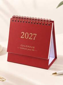 1件 2027年桌曆－緊湊垂直翻頁設計，耐用金屬環裝訂，清晰月度版面，適用於居家辦公或學校組織管理 - 彩色 - 查看 20