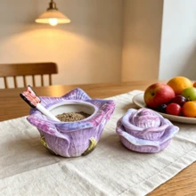 Mangkuk Gula Keramik Berbentuk Bunga Mawar yang Dilukis Tangan, Toples Bumbu, Dekorasi Meja Makan Dapur Rumah, Hadiah untuk Hari Valentine, Hari Ibu, Hari Raya - MultiWarna - View 10