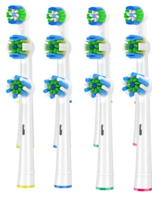 12pcs Black/White 1cm Diameter Electric Toothbrush Replacement Heads For Deep Cleaning, Compatible With Pro 1000/9600/5000/3000/8000/Genius And Smart Electric Toothbrushes - 查看 23