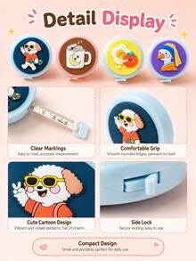 Cute Retractable Tape Measure Set, Portable Mini Sewing Ruler, Suitable For DIY Crafts, Tailoring And Daily Measurement - A - View 4