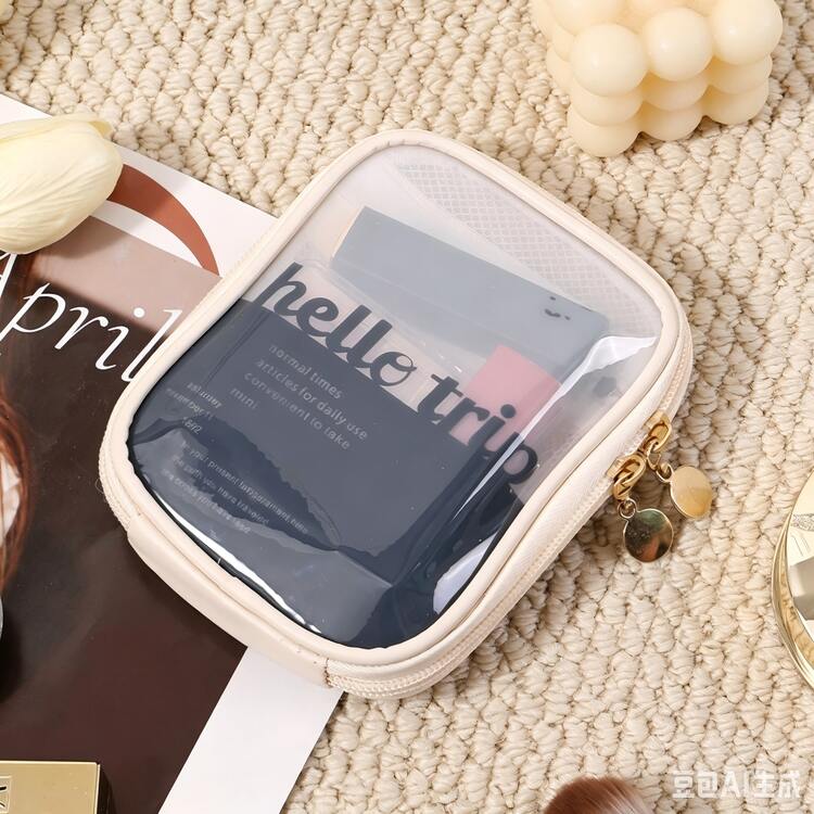 Mini Transparent Window Makeup Bag, Portable Travel Cosmetic Storage Pouch, Small Lipstick & Eyeshadow Organizer, Women's Daily Carry-On - Multicolor - View 15