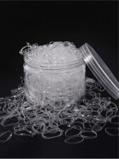 500pcs Transparent Small Elastic Hair Bands, Small Disposable Rubber Hair Ties, Hair Accessories, Daily Use, Ponytail, Wedding Hairstyles