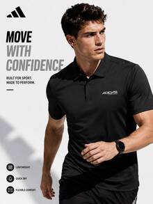 Adidas Men's Summer Sports Quick-Dry Breathable Lightweight Cool Comfortable Polo Shirt With Collar - Black - View 1