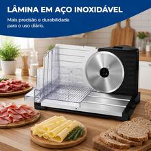 Máquina de Fatiar e Cortar Frios Elétrica Compacta para Carnes e Queijos - Entrada do Brasil (220V) - Visão 5