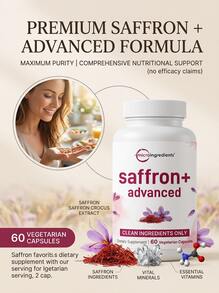 Micro Ingredients 藏红花+高级营养补充剂 60粒素食胶囊 - 60 Vegetarian Capsules - 查看 1
