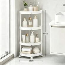 3/4/5 Tier ABS Plastic Corner Shower Caddy, With 4 Universal Wheels, Space-Saving Bathroom Kitchen Daily Necessities Mobile Storage Rack, Easy To Assemble And Disassemble - Multicolor - View 17