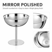 1 Set Stainless Steel Ice Cream Cup, Dessert Bowl, Round Pedestal Pudding Tray, Salad Fruit Yogurt Snack Candy Plate, Suitable For Party Use - Silver - View 2