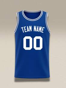 2 Packs Custom Basketball Jersey Personalized Men Tank Top, Custom Team Name Number Sports Uniform Sleeveless Shirts Set, Royal Blue Red Varsity Kit - Multicolor - View 3