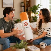 Gối ôm hình điếu thuốc bằng lông mềm, gối trang trí hình trụ họa tiết No Smoking, gối ngủ sáng tạo, quà tặng độc đáo giúp bỏ thuốc cho bạn bè, gối trang trí cho sofa phòng ngủ tại nhà - Nhiều màu - Xem 3