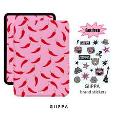 GIIPPA Protective Case For Kindle E-Reader, Book Style Handheld, Chili Pepper Pattern, Compatible With Kindle Paperwhite 5th/6th/7th, Paperwhite 10th/11th/12th, Kindle(Colorsoft)/10th/11th/12th And Other Popular Models, Kindle Protective Case/Kindle Accessories - Multicolor 1 - View 1