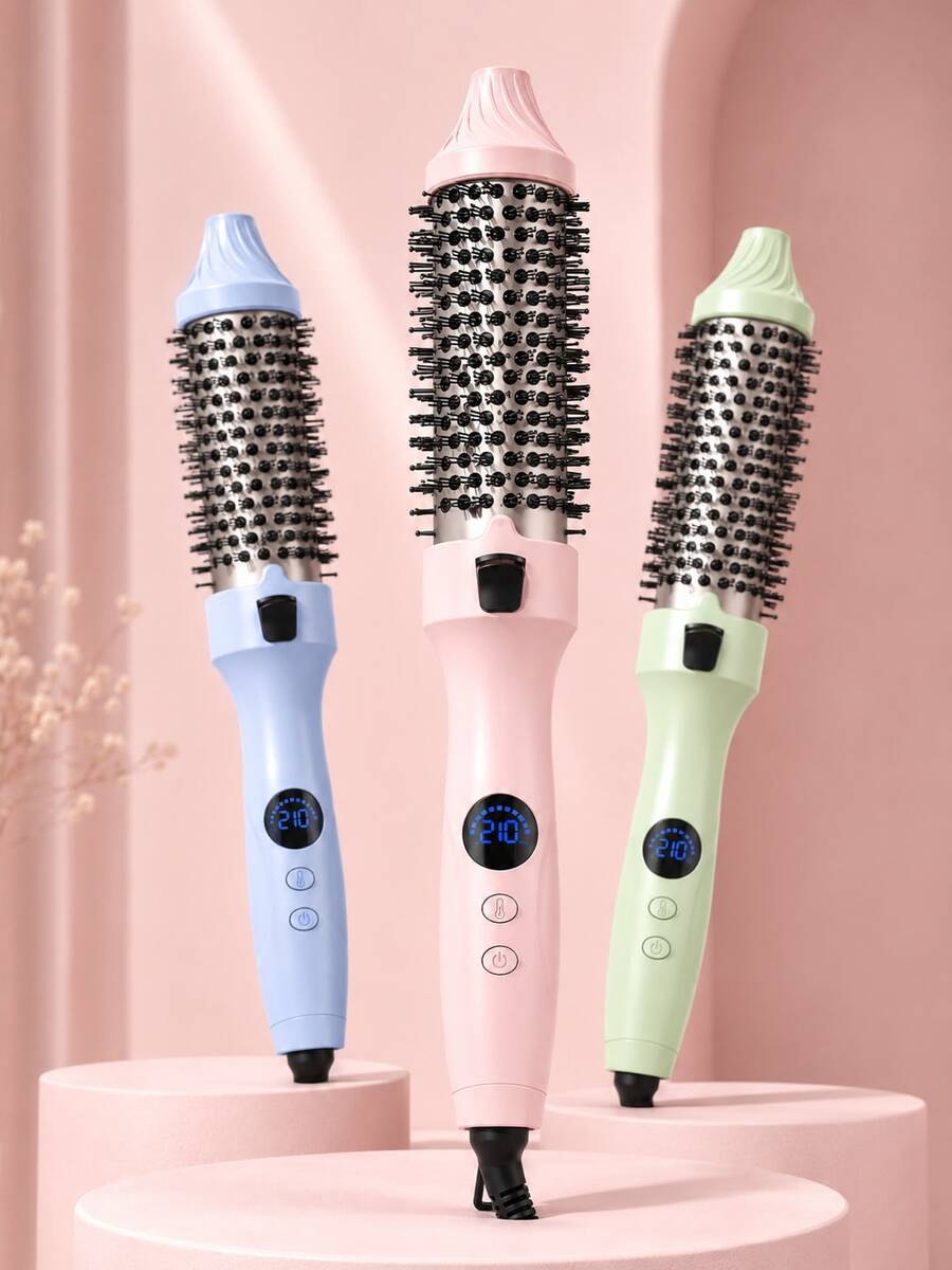 GENAI Electric Thermal Brush, Straight & Curling Two-In-One + Negative-Ion Care And Anti-Frizz With Fast Heating And Stable Temperature, Hair Straightening Brush For Daily Home Styling, Travel Friendly, Salon-Quality Results, Perfect Holiday Gift - US A Type Plug(110-127V) - View 1