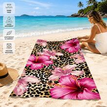 1 buah Handuk Pantai Motif Leopard Klasik, Handuk Kolam Renang Mikrofiber Tahan Pasir, Cepat Kering, dan Menyerap Air, Motif Hewan, Ringan, Aksesori Pantai untuk Perjalanan Musim Panas, Berenang, dan Perjalanan. - B - View 3