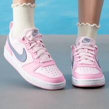 Nike Court Borough Recraft Comfortable And Versatile GS Sporty Casual Low-Top Sneakers, Unisex - Foaming Powder - View 2