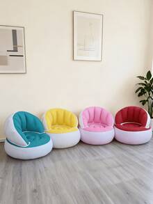 4/1pc Inflatable Single Sofa With Backrest, Foldable Portable Lightweight Space-Saving Slouchy Sofa, Comfortable Inflatable Seat Cushion For Adults, Suitable For Indoor Outdoor Home Office Leisure Camping Daily Use - Multiple Styles - View 6
