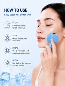 Dispositivo de compresión fría facial de acero inoxidable con espejo, rodillo de hielo, instrumento de belleza, dispositivo de compresión de hielo facial - Multicolor - Ver 4