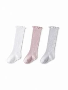 3雙嬰兒長襪 春/秋季薄款純棉兒童襪 - 彩色 - 查看 10
