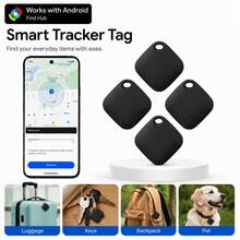 RSH 4pcs Smart Tags For Android, Compatible With Android Find Hub APP (Android System Only, System Requirements 9+), Smart Tracker Wireless Anti-Lost Item Locator, Suitable For Keys, Wallet, Backpack, Tablet - Multicolor - View 2