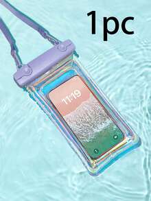 1/2/3pcs Waterproof Anti-Drop Laser Cut Phone Pouch, Swimming Halter Phone Case, Sealed Phone Shell, Transparent Diving Phone Case Suitable For Outdoor Rafting Swimming, Touch Screen Phone Case - Purple - View 11