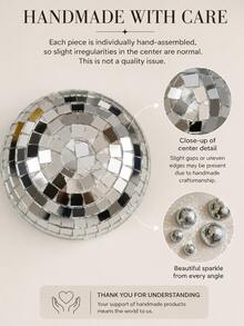 8/3 pièces Décoration murale boule de discothèque, ornement suspendu, avec dos adhésif, décoration intérieure de la maison, création d'une atmosphère réfléchissante - Multicolore - Voir 4