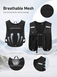 Minimalist Sports Outdoor Multi-Purpose Small Backpack Accessory, With Secure Zipper Pocket, Lightweight Reflective Running Water Bottle Vest, Suitable For Commuters To Safely Carry Personal Items During Running, Jogging, Cycling, Marathon - Multicolor - View 3