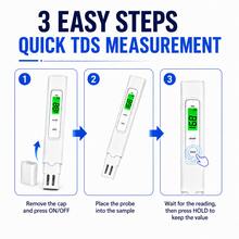 L.A.OL.A.U TDS Meter Digital Water Quality Tester Pen, 0–9990 Ppm High Accuracy Water Testing Meter With LCD Display, Hold Function, One-Button Operation, Portable TDS Meter For Aquarium, Hydroponics, Swimming Pool, Hydroponics, Aquariums, RO Systems, Pool - A - View 6