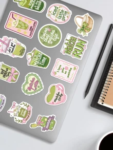 50 Stück Matcha-Stil Graffiti-Aufkleber, geeignet zum Dekorieren von Handyhüllen, Laptops und Gepäck - dekorative Aufkleber Schulbedarf - 1 Set - Übersicht 8
