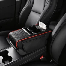 1件裝汽車扶手箱加高墊 7.5cm 加厚記憶棉肘部支撐墊，附口袋、面紙盒與杯架 - A - 查看 6