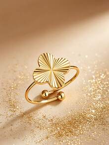 VceTd 1/3/4PCS Fashion Four-Leaf Clover Element Stainless Steel Women's Jewelry Set, Suitable For Daily Wear Or Holiday Gift - Yellow Gold - View 8