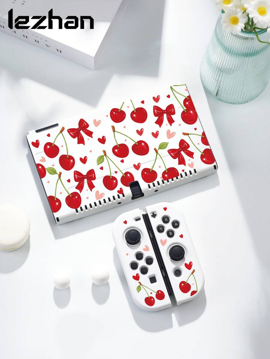 Lezhan, Compatible With Switch 2nd Generation Protective Case (2025), Red Heart Cherry Protective Shell, Compatible With Switch 2/Switch NS/Switch OLED/Lite, Compatible With Switch Game Console Accessories, Full Set, Storage Bag, Dock Shell With Card Slot, Best Gift Compatible With Switch Players - Multicolor - View 1