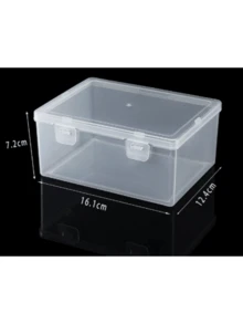 1pc Rectangular Fishing Gear Transparent Plastic Packaging Box Accessories Components Tool Storage Empty Box Flip Cover Storage Box Transparent Plastic Box Stationery Packaging Box Electronic Components Hardware Tools Parts Box Toy Storage Box - Clear - View 5
