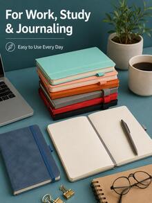 A6 Minimalist Notebook With Closure Strap, Fashionable Business Office Memo Pad And Diary, Compact Size Suitable For Students' Daily Notes, Lightweight And Portable, Applicable For Learning, Work Planning And Daily Recording - Multicolor - View 8