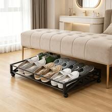 Multi-Scenario Applicable Pull-Out Shoe Rack, Universal For Under Bed And Sofa, With Wheels Space-Saving, Home And Dormitory Shoe Storage Rack - Black - View 7