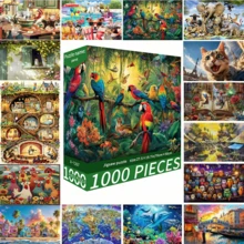1000 Piece Puzzle - Parrot, Size 70cm X 50cm, Oil Painting Landscape, Adult Stress Relief, Decorative Art, Perfect Gift (Valentine's Day Gift, Birthday Gift) - Multicolor - View 2