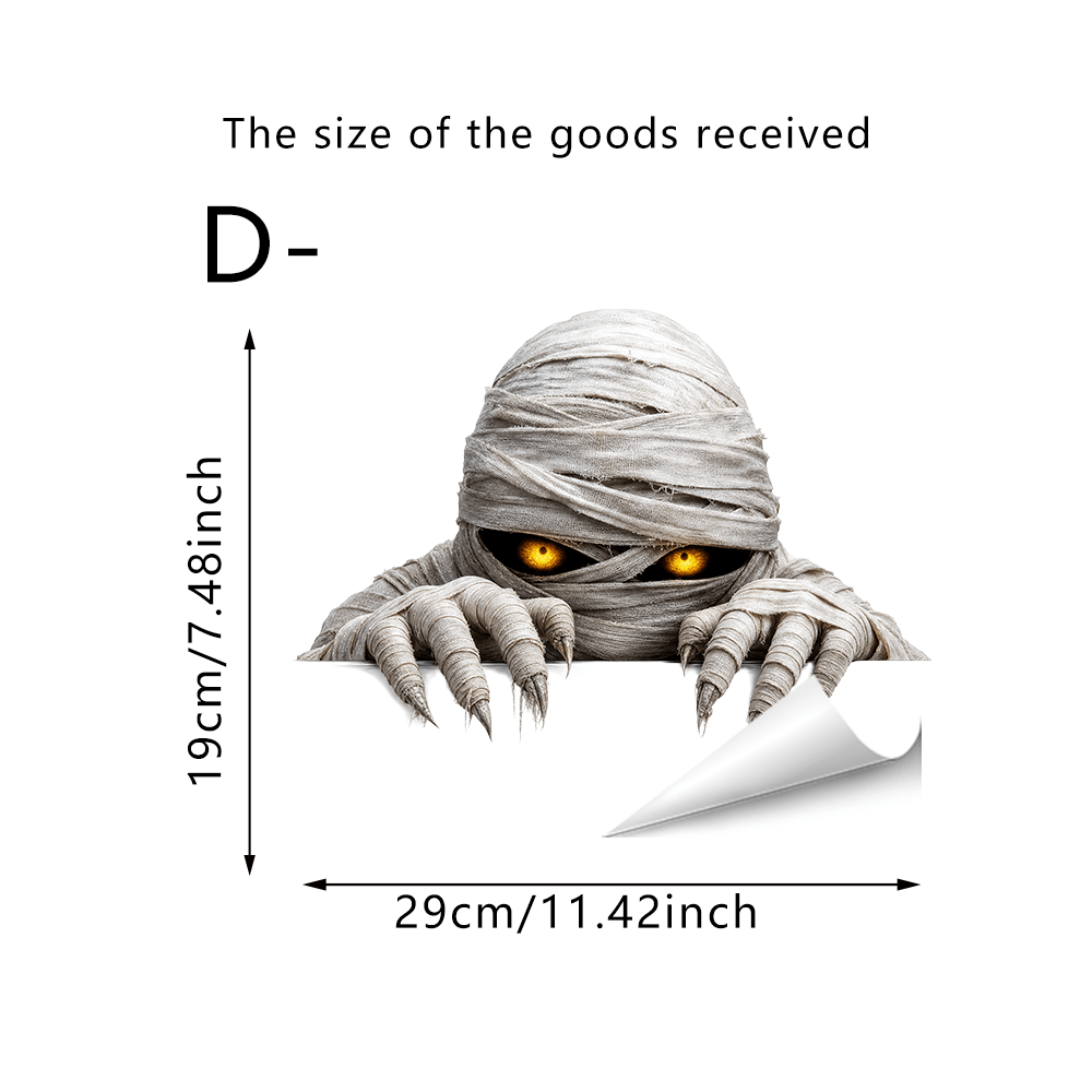 1/4pcs Spooky Voyeuristic Skeleton Witch Pumpkin Face Wall Sticker, Removable Self-Adhesive Paper, Suitable For Halloween Home Decorations In Bathrooms, Refrigerators, And Kitchens. - Halloween Wall Stickers - View 11
