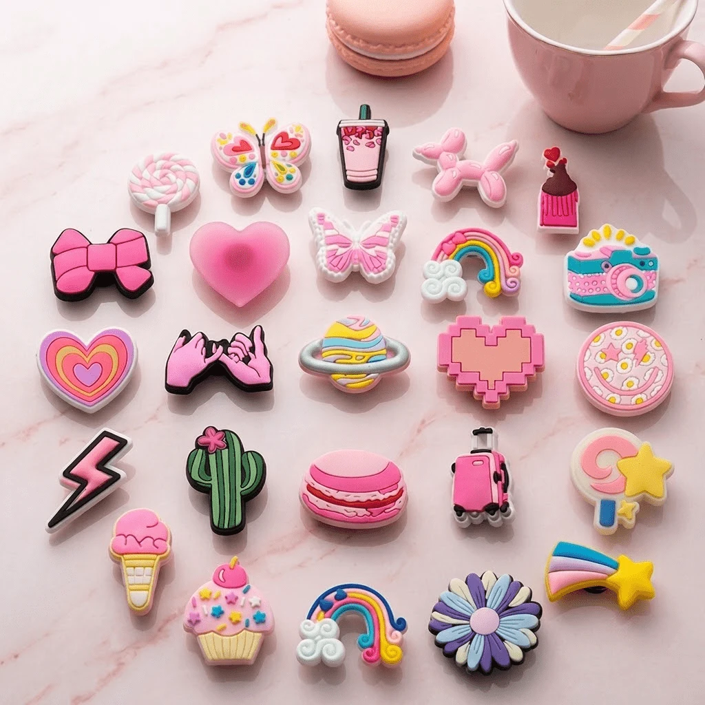 25pcs Cute Cartoon PVC Shoe Charms - Creative Colorful Accessories - Suitable For Sandals And Clogs - Multicolor - View 1