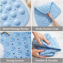 1pc Non-Slip Bathroom Mat, Fan-Shaped Shower Mat With Suction Cups And Foot Massage Bumps, Bathroom Floor Mat, Suitable For Shower Room, Safety Mat For Elderly And Children, Bathroom Accessories - Multicolor - View 9