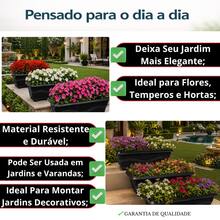 Jogo 6 / 4 Und Vaso Floreira Jardineira Preta 4 Litros RESISTENTE Horta Mudas Cactos Suculentas Ervas - B - Visão 3
