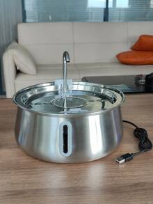 不锈钢猫饮水器，134 盎司/4 升自动宠物饮水机，带水位窗，防干烧水泵，带水龙头的超静音猫饮水器，适用于室内猫狗，可更换滤芯 - 彩色 - 查看 12