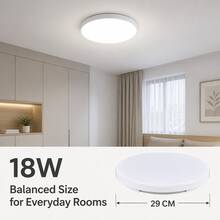 12W18W LED Ceiling Light With Ultra-Thin Flush Mount Design, Modern Low-Profile Fixture, Cool White/Warm White Light, Hardwired 220V, Battery-Free Operation, Easy Installation With Hardware Included, Energy-Efficient For Kitchen, Living Room - White Light - View 13