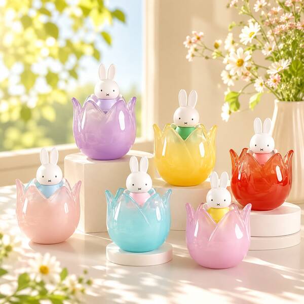 1pc Authentic Miffy Tulip Series Blind Box Figure, Multifunctional Desktop Storage Ornament, Collectible Display Decoration, Random Style, 14+ Years Old