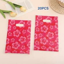12/20/40 Pieces, Hawaiian-Themed Tropical Pink Floral Gift Bags With Handles, Summer Party Gift Bags, Suitable For Weddings, Christmas, And Halloween - View 7
