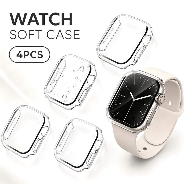 Yezodawee 4pcs Soft Screen Protector Case Compatible With Apple Watch 49mm Ultra 2/1, Anti-Scratch High Definition Transparent Bubble-Free Touch Sensitive Full Coverage Ultra-Thin High Transparency Protective Film, Suitable For 45mm/49mm/46mm/42mm/41mm/44mm/40mm/38mm/S10/S9/S8/S7/S6/S5/S4/S3/S2/S1/SE/Ultra 1/2 Series Watch Accessories - Clear - View 30