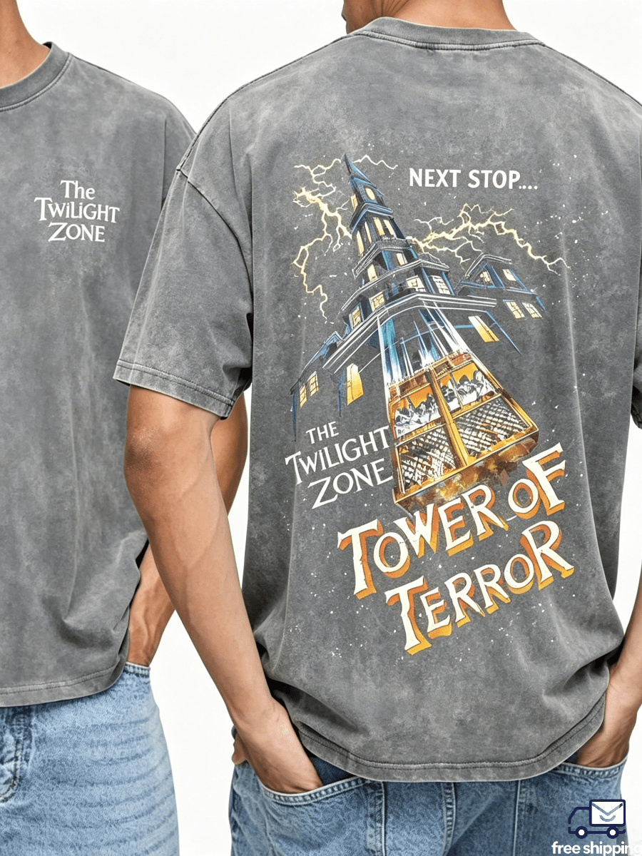 Camisetas de manga corta de algodón lavado con estampado de doble cara para hombres, estampado gráfico de paisaje retro misterioso, suave y cómodo para uso casual diario