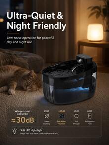 2.2L Automatic Pet Water Fountain With Motion Sensor, Smart Cat Water Dispenser For Cats And Small Dogs, Sensor Activated Drinking Fountain For Indoor Pets(Replacement Filters Can Be Purchased Separately) - 2.2L - View 8