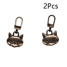 2/5/6/8/10 chiếc đầu kéo khóa hình mèo, tháo rời nhanh chóng để sửa chữa, phụ kiện thay thế đầu khóa kéo kim loại đa năng có lỗ nhỏ, không cần dụng cụ, dùng cho túi xách, quần áo, áo khoác, giày, bốt - Nhiều màu - Xem 18