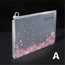4pcs A4 Waterproof Cherry Blossom Style Zipper File Bags, 4 Styles, High-Quality PP Material, 3D A4 Storage File Bags, Suitable For Stationery, Office Supplies, Home Organization And Travel Storage - Back To School Season - A4 - View 3