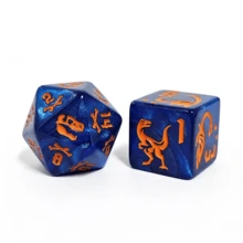 Dinosaur Polyhedral Dice Set, 7 Pieces Acrylic Glitter Role Playing Game Dice With Engraved Dino Footprint And Skeleton Symbols, Multi-Color RPG Dice For Tabletop Board Games, TTRPG, Card Games, Math Teaching, Gift For Gamers And Collectors - Multicolor - View 8