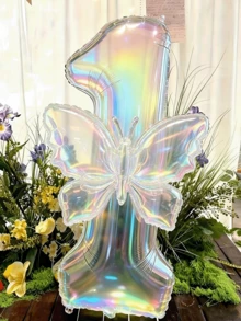 2件組 100公分大號彩色透明數字鋁箔氣球，附24英吋彩色蝴蝶結裝飾，適用生日派對、戶外活動、週年紀念、節慶與宴會慶祝 - 彩色 - 查看 13
