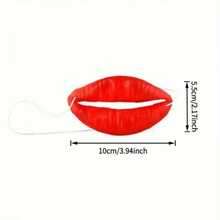 2pcs/Flame Red Lips Carnival Party Performance Rubber Realistic Red Lips Funny Prank Props Clown Big Mouth. - A - View 11