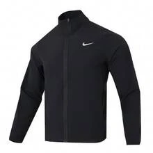 Nike Dri-Fit Solid Color Logo Jacket, Quick-Drying, Breathable, Windproof, Stand Collar, Versatile Sports And Casual Style, Men's - Black - View 8